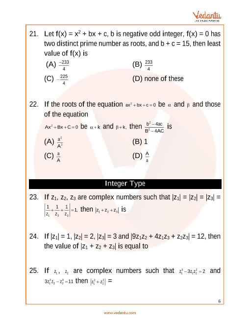 Complex Numbers And Quadratic Equations Jee Mains