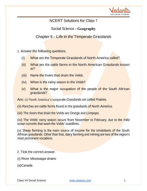 Ncert Solutions For Class Social Science Our Environment Chapter