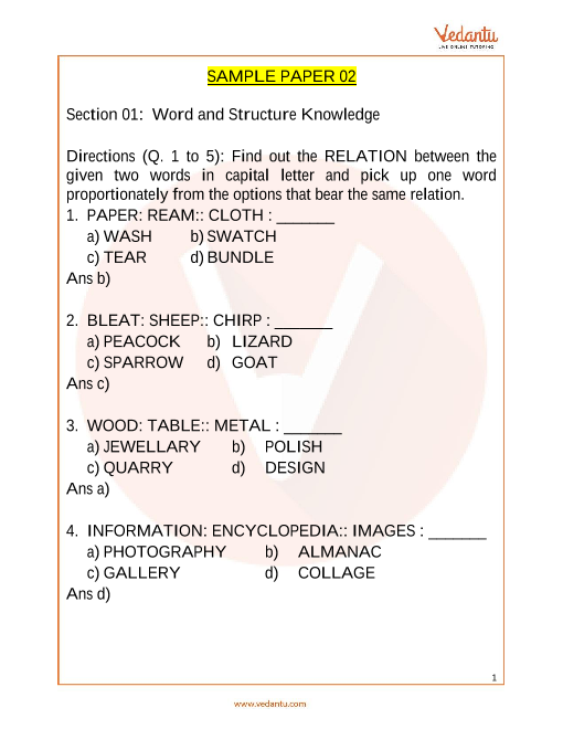 IEO English Sample Paper For Class With Solutions 32193 Hot Sex Picture