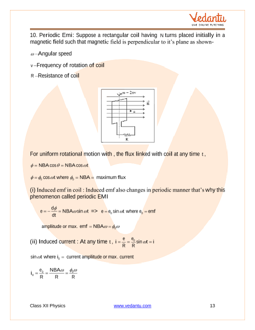 CBSE Class 12 Physics Chapter 6 Electromagnetic Induction