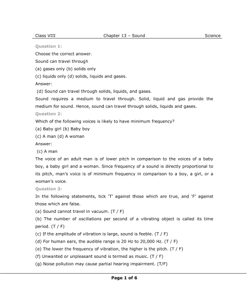 ncert solutions for class 8 science chapter 13 sound