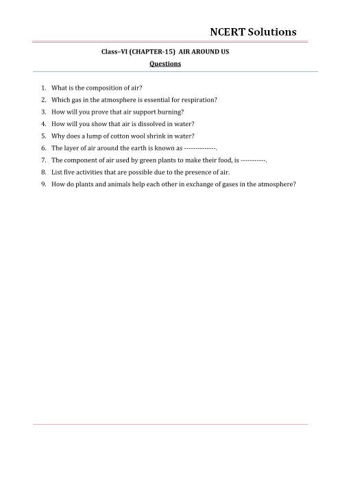 ncert solutions for class 6 science chapter 15 air around us free pdf