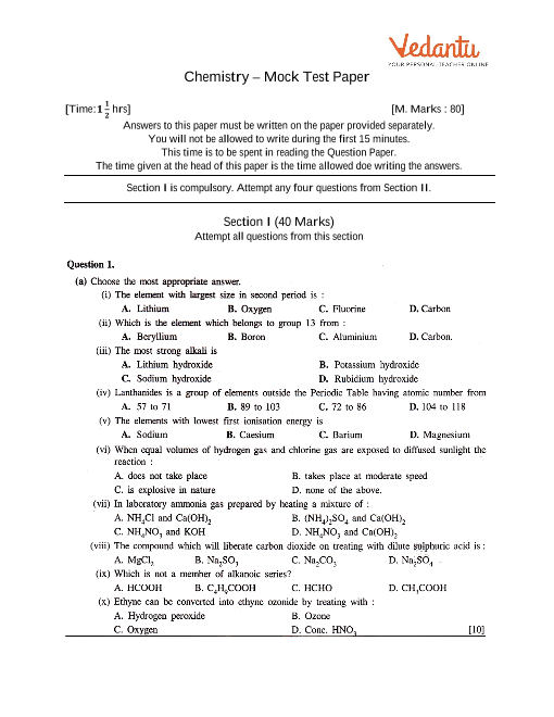 assignment of chemistry class 10
