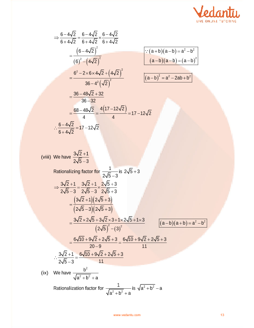 Rd Sharma Class 9 Maths Solutions Chapter 3 Rationalisation