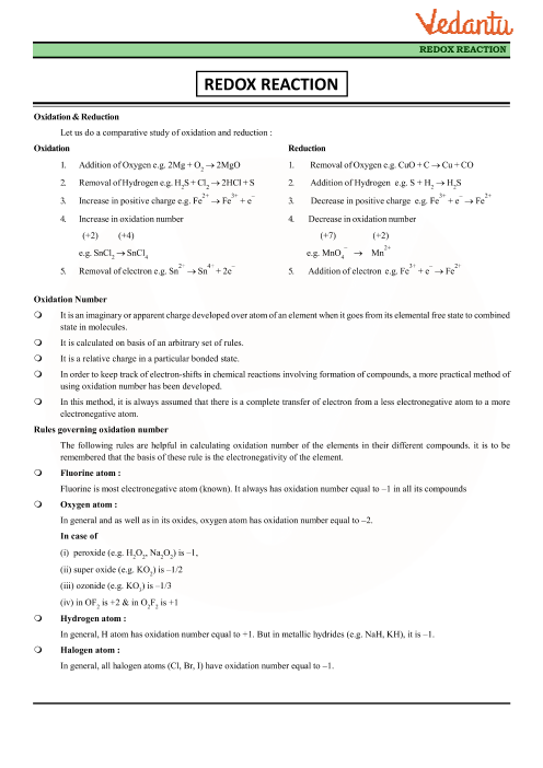 class-11-chemistry-revision-notes-for-chapter-8-redox-reactions