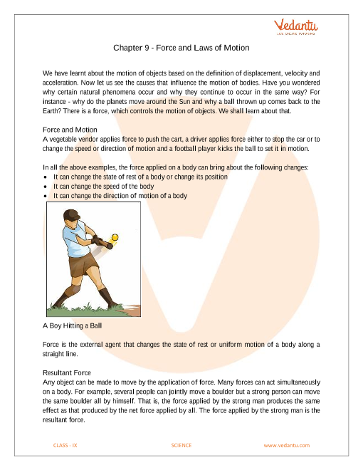 cbse-class-9-science-chapter-9-force-and-laws-of-motion-revision-notes