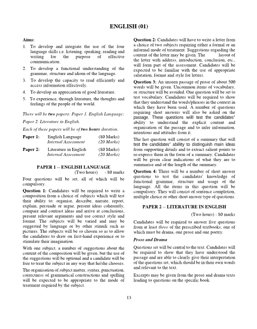 ICSE Class 9 English Syllabus 2017 2018 Examinations