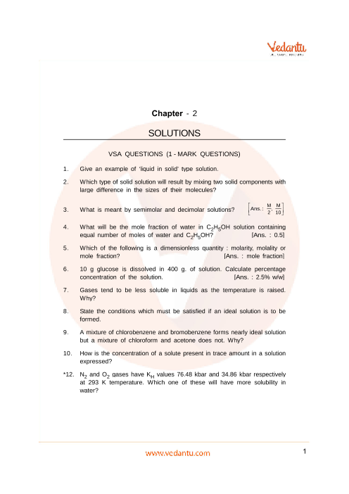 case study questions on solutions class 12