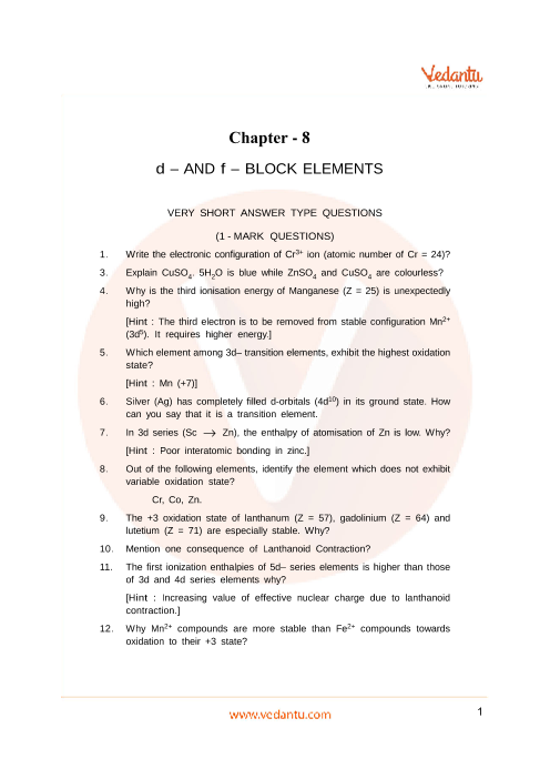 important-questions-for-cbse-class-12-chemistry-chapter-8-the-d-and-f