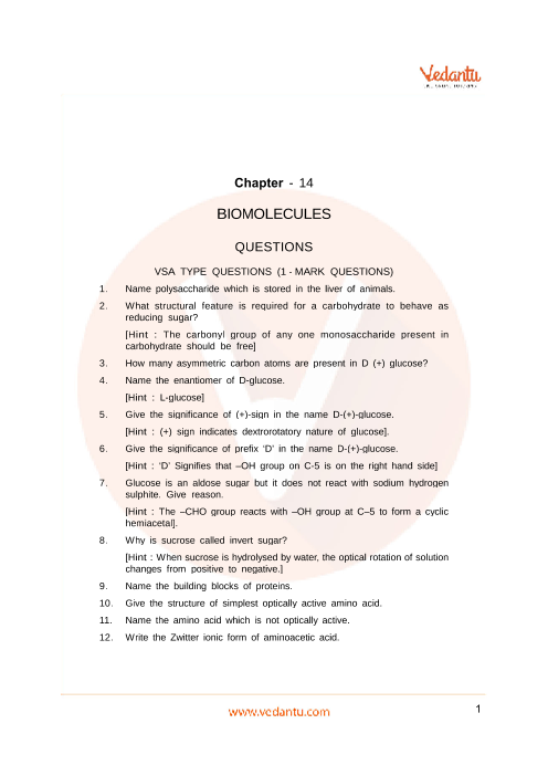 important-questions-for-cbse-class-12-chemistry-chapter-14-biomolecules