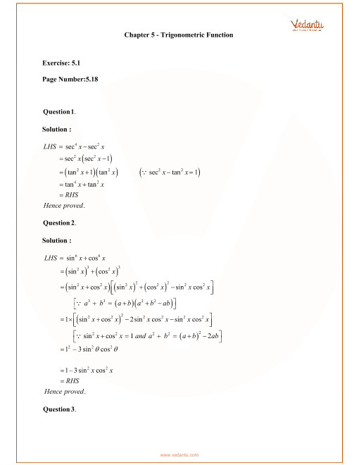 Rd Sharma Class 11 Maths Solutions Chapter 5 Trigonometric