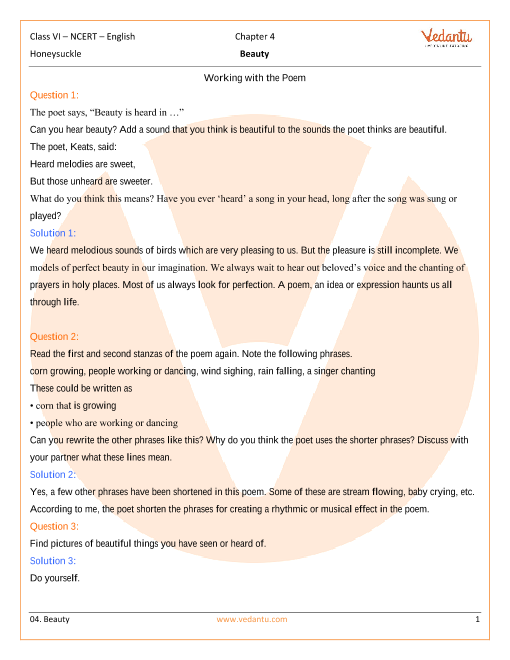 ncert-solutions-for-class-6-english-honeysuckle-poem-beauty