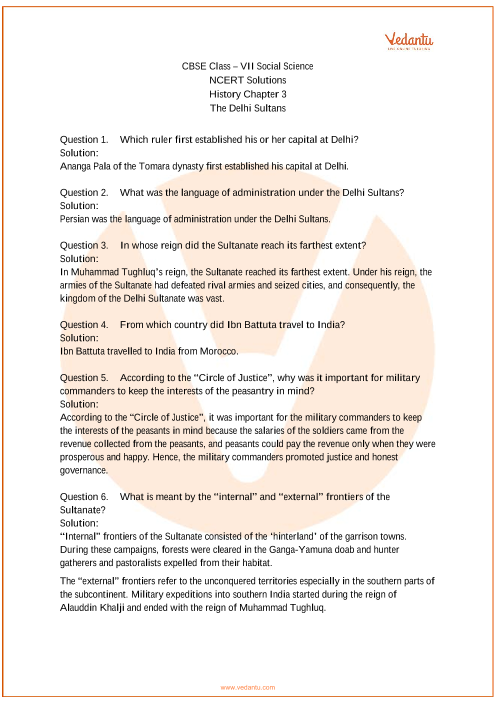 Ncert Class 7 History Chapter 5 Question Answer In Hindi