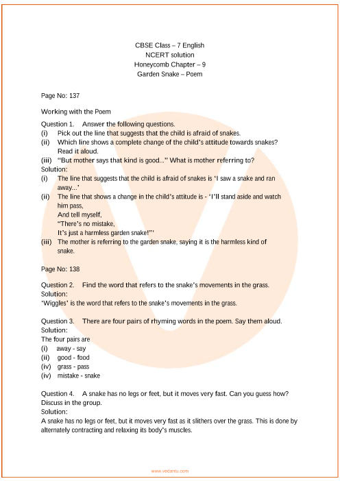 ncert solutions for class 7 english honeycomb chapter-9