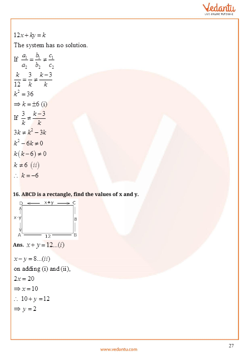 Important Questions of CBSE class 10 Mathematics