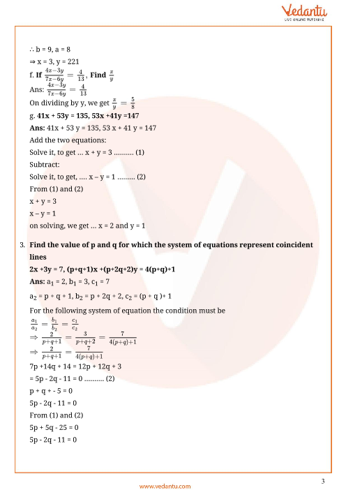 Important Questions of CBSE class 10 Mathematics