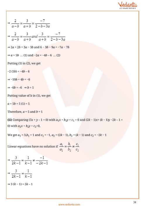 Cbse Class 10 Mathematics Chapter 3 Pair Of Linear Equations In Two Variables Important 2200