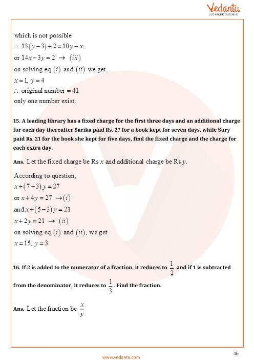 Important Questions of CBSE class 10 Mathematics