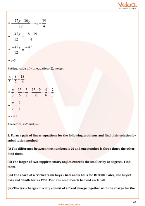 Important Questions of CBSE class 10 Mathematics