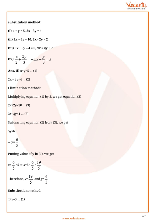 Cbse Class 10 Mathematics Chapter 3 Pair Of Linear Equations In Two Variables Important 5338
