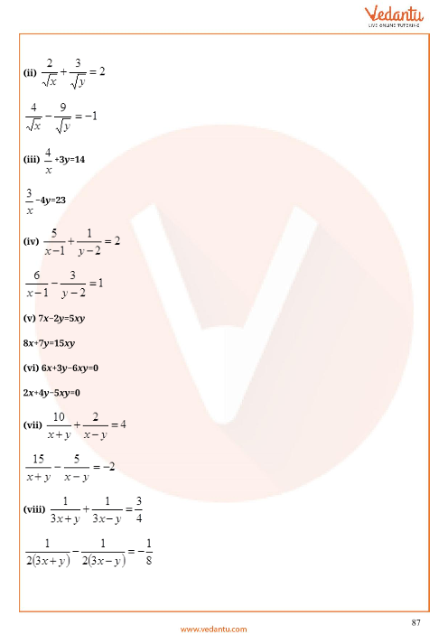 Important Questions of CBSE class 10 Mathematics