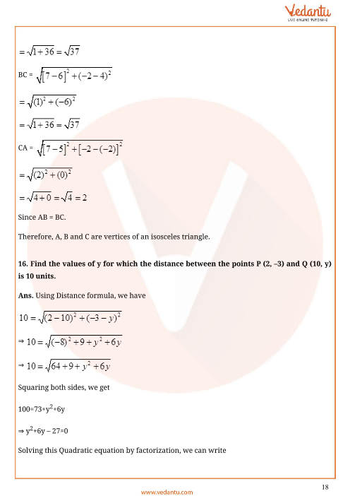 Important Questions of CBSE class 10 Mathematics