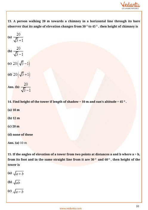 Important Questions of CBSE class 10 Mathematics