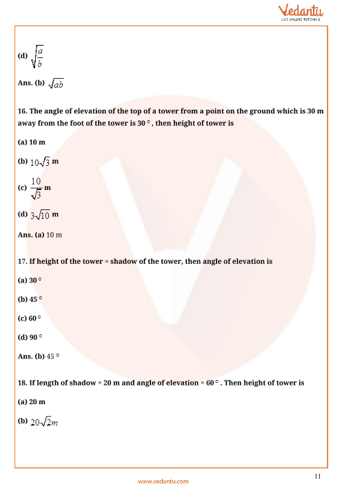 Important Questions of CBSE class 10 Mathematics