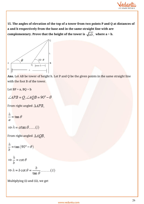 Important Questions of CBSE class 10 Mathematics