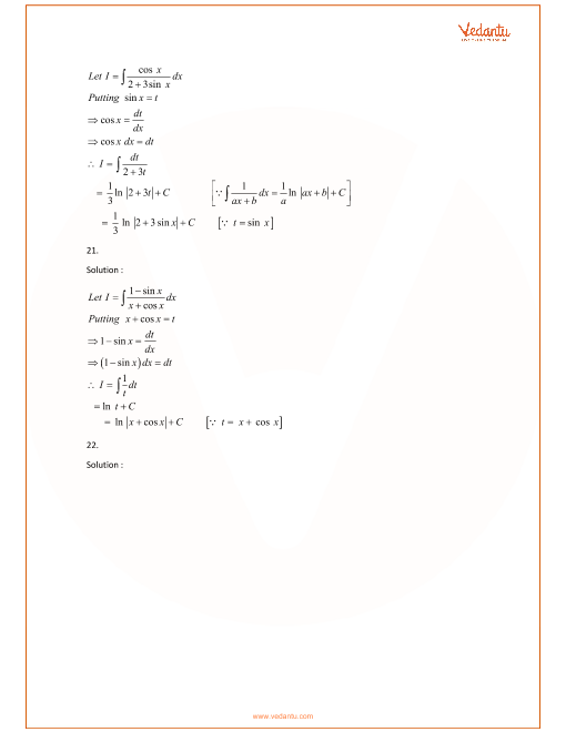 RD Sharma Solutions for Class 12 Maths Exercise 19.1 Chapter 19 Indefinite  Integrals - Access Free PDF