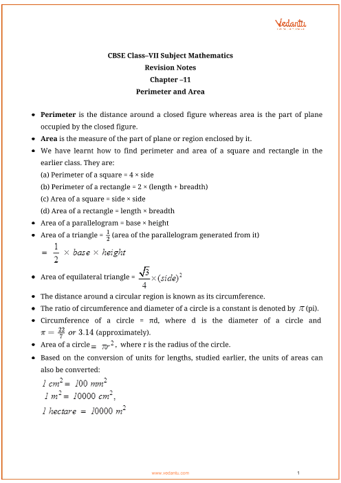 cbse-class-7-maths-chapter-11-perimeter-and-area-revision-notes