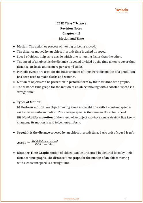 cbse-class-7-science-chapter-13-motion-and-time-revision-notes