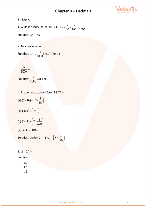 important-questions-for-cbse-class-6-maths-chapter-8-decimals