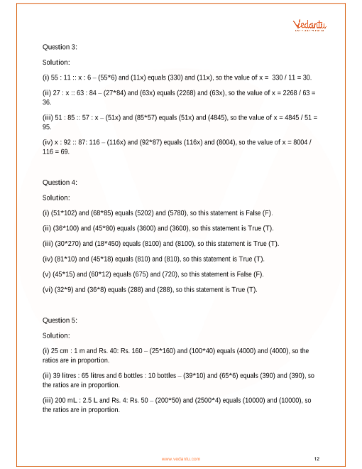 rs aggarwal class 6 solutions chapter 10 ratio proportion and unitary method