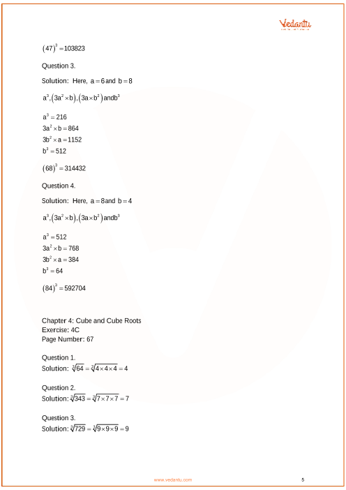 Rs Aggarwal Class 8 Mathematics Solutions For Chapter 4 Cubes And Cube Roots