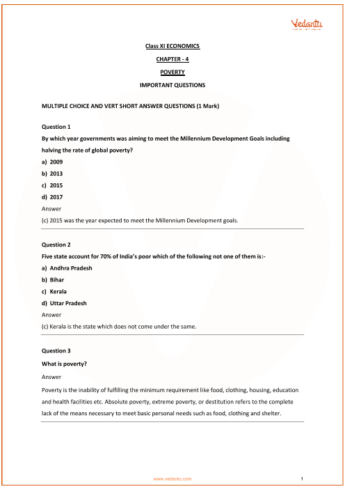 Class 9 Economics Chapter 3 Mcqs