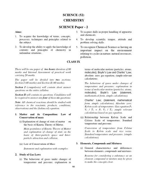 icse-class-9-chemistry-syllabus-2018-2019-examinations