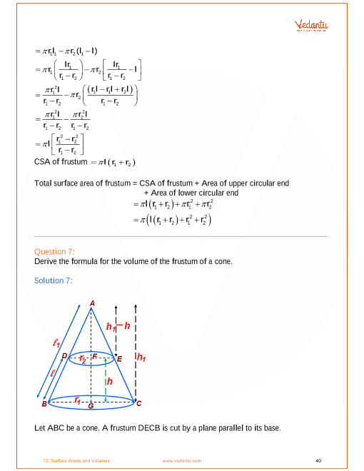 Ncert Solutions For Class 10 Maths Chapter 13 Surface Areas And Volumes Ex 13 3 Exercise 13 3