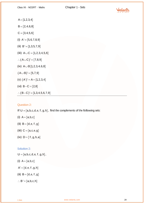 Ncert Solutions For Class 11 Maths Chapter 1 Sets Ex 1 3 Exercise 1 3