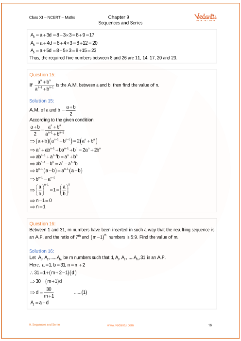 Ncert Solutions Class 11 Maths Chapter 9 Sequences And Series Ex 9 2 Free Download