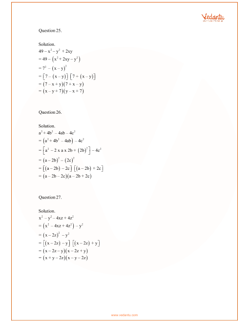 Rd Sharma Class 8 Solutions Chapter 7 Factorization Ex 7 8 Exercise 7 8 Free Pdf