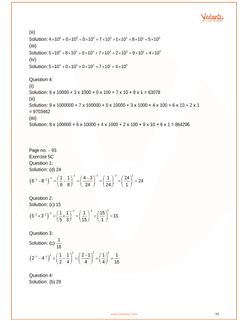 Rs Aggarwal Solutions Class 7 Chapter 5 Exponents Ex 5a Exercise 5 1 Free Pdf