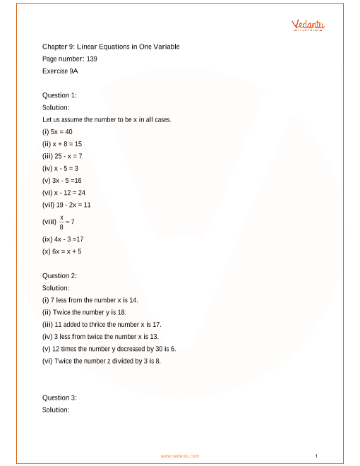 linear equations in two variables class 9 pdf