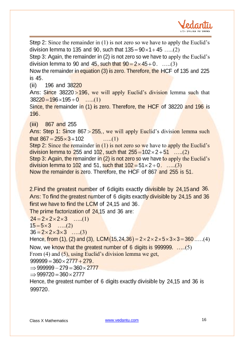 Important Questions of CBSE class 10 Mathematics