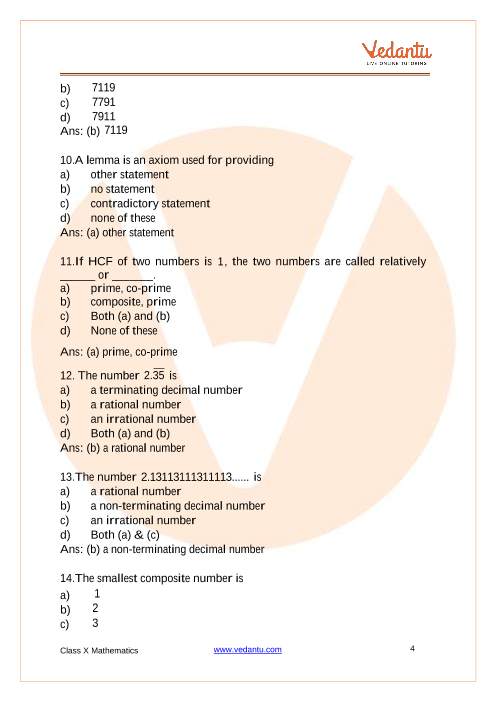 Important Questions of CBSE class 10 Mathematics