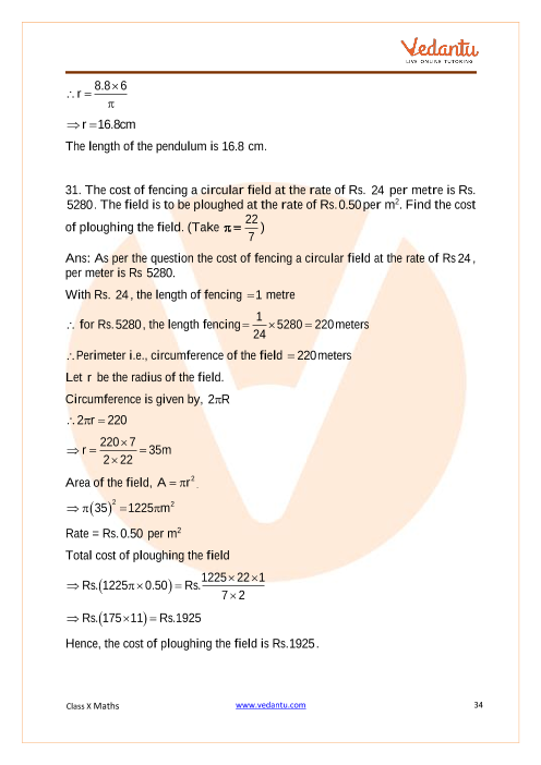 Important Questions of CBSE class 10 Mathematics