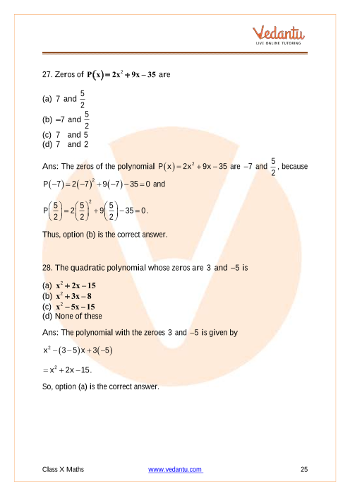 Important Questions of CBSE class 10 Mathematics