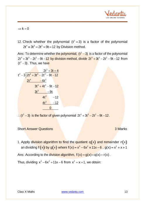 Important Questions of CBSE class 10 Mathematics