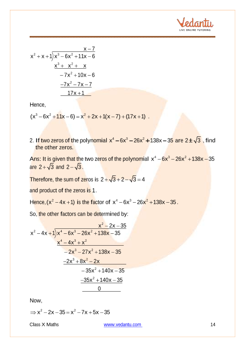 Important Questions of CBSE class 10 Mathematics