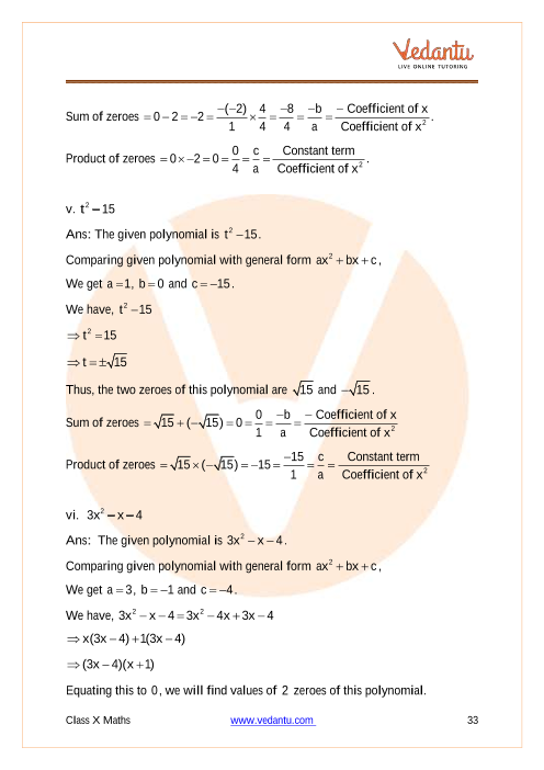 Important Questions of CBSE class 10 Mathematics